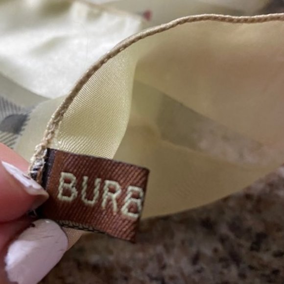 Burberry Authentic Vintage Silk Sheer Satin Scarf - Picture 3 of 5